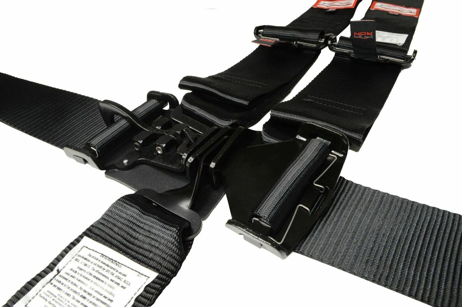 DIRT OVAL RACING HARNESS BELT SFI 16.1 LATCH & LINK FLOOR MOUNTED 5 POINT BLACK