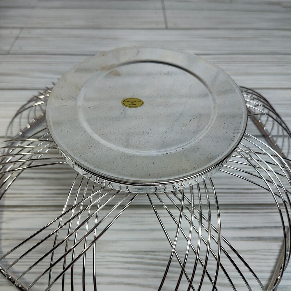 Vintage Silver Plated Bread Fruit Basket Beautiful Silver Plated Wire