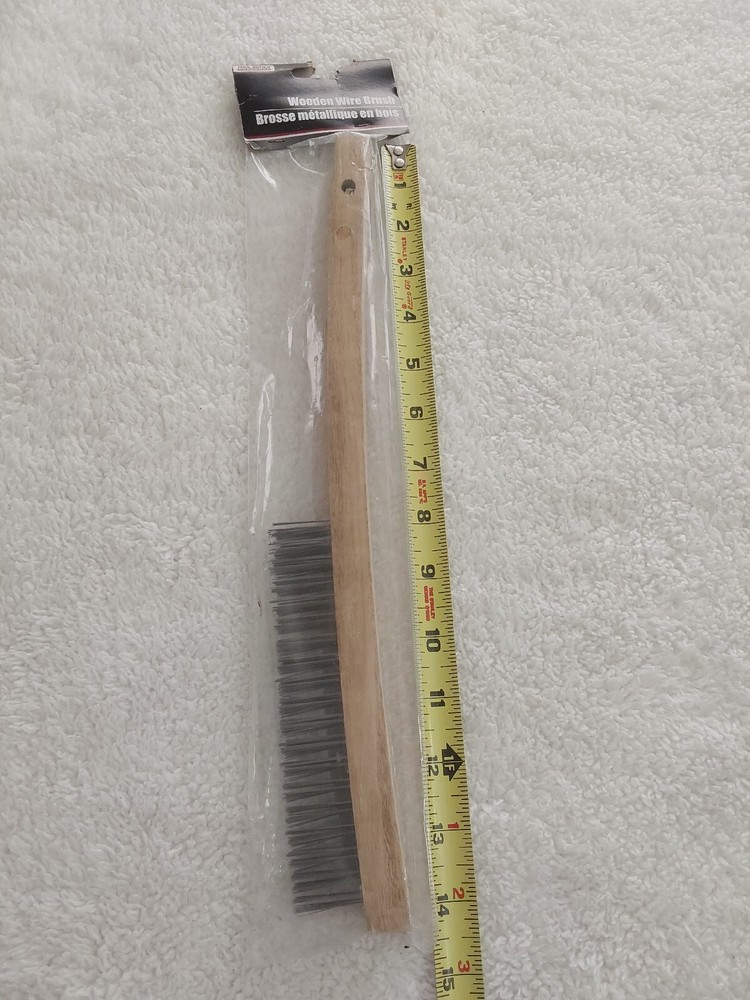Wooden Wire Brush Remove Rust Clean 14"