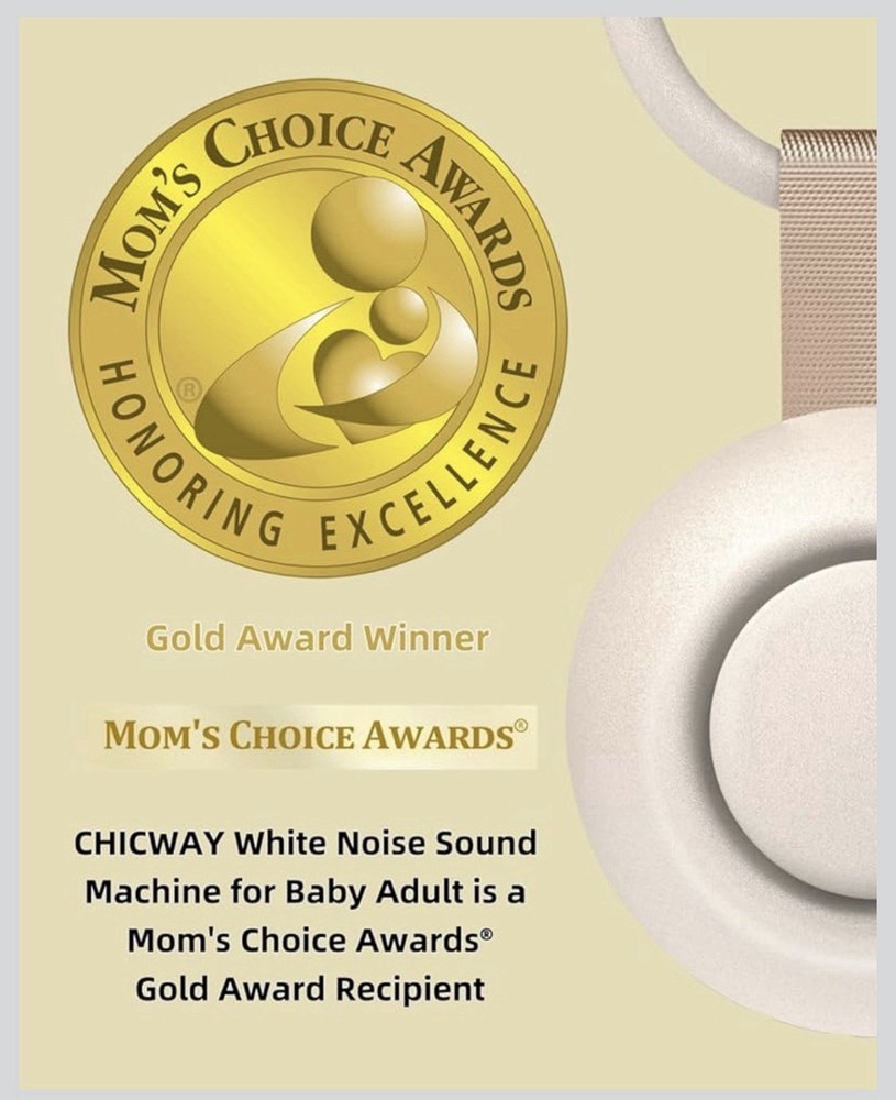 CHICWAY White Noise Machine Beige, Smart Cry Detection, Bluetooth, Soft Lighting