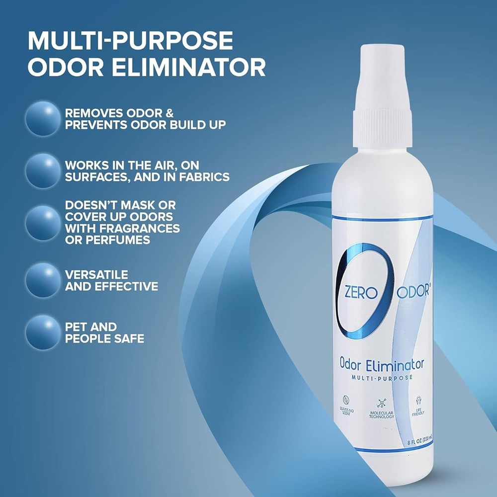 8oz Powerful Odor Eliminator Spray – Biodegradable, for Kitchen, Bathroom & More