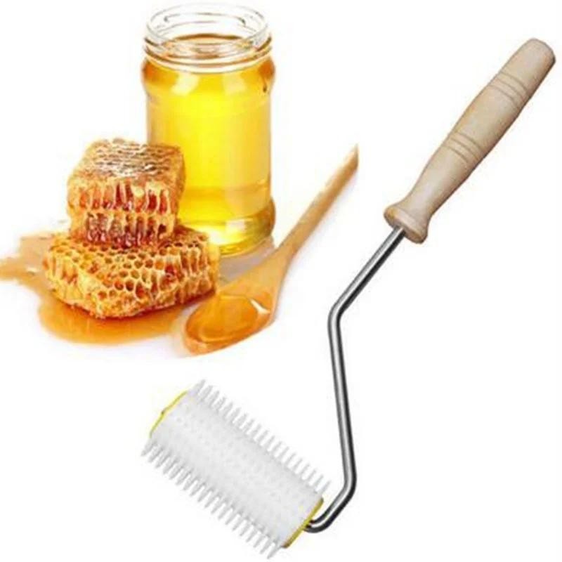 Bee Honey Extracting Uncapping Needle Roller Plastic Beekeeping Comb Tools Kit H