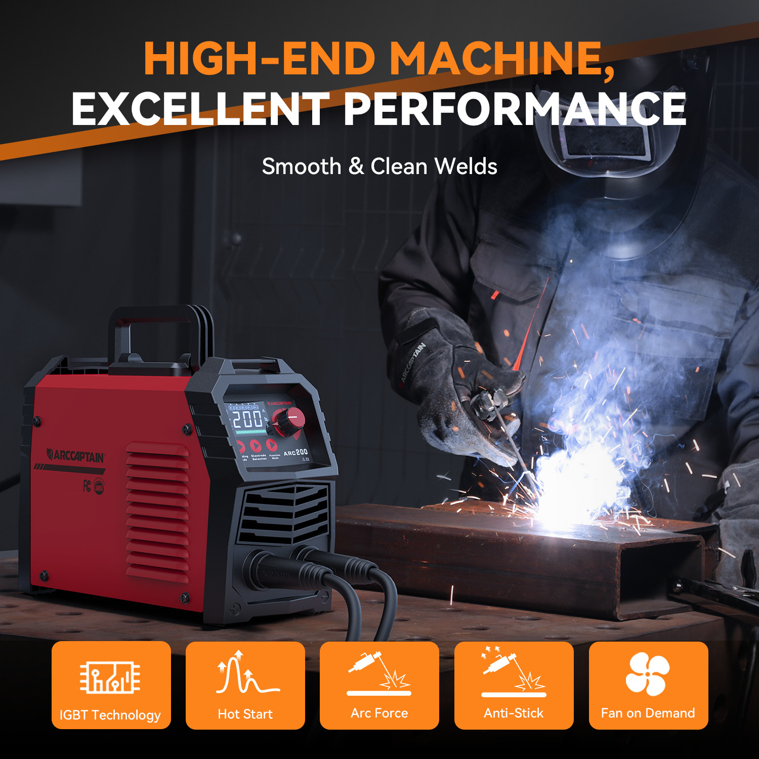 200A Stick Welder 110/220V ARC/MMA/Lift TIG Welding Machine IGBT Inverter Portab