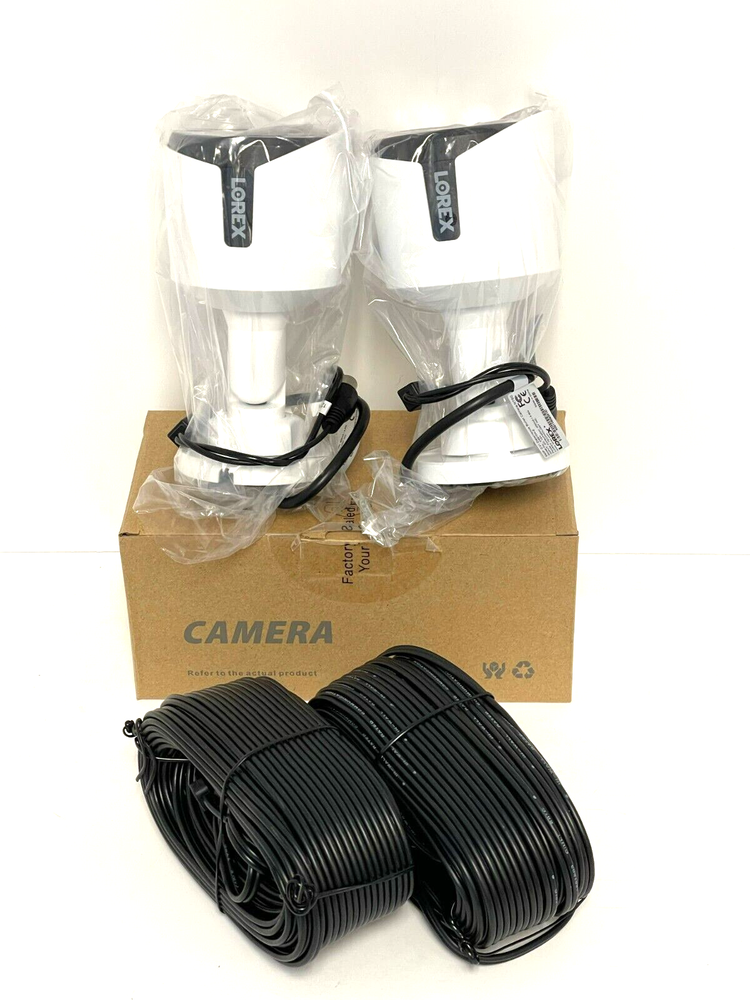 Lorex C581DA 5MP HD Active Deterrence Bullet Security Camera and Cable, 2 pack
