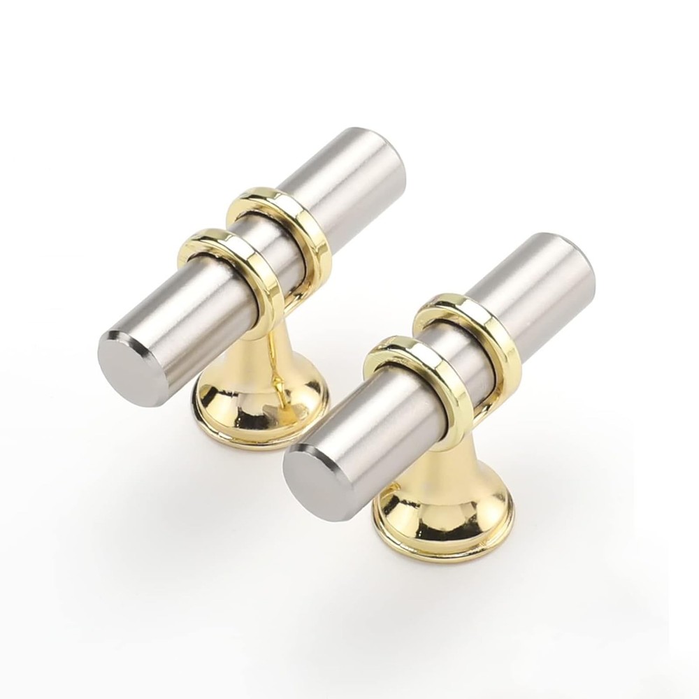 10 Pack Brushed Nickel Cabinet Knobs, Gold Cabinet Knobs Kitchen Handles Gold...