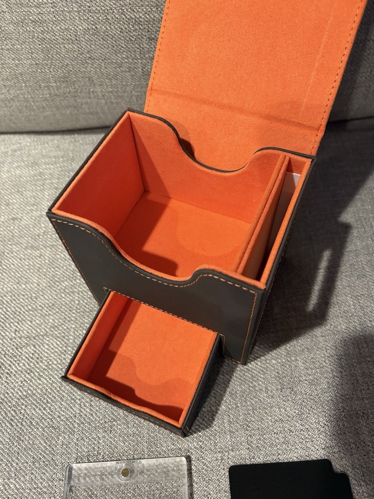 Mage Tech Card Deck Box For MTG Commander-Gray & Orange