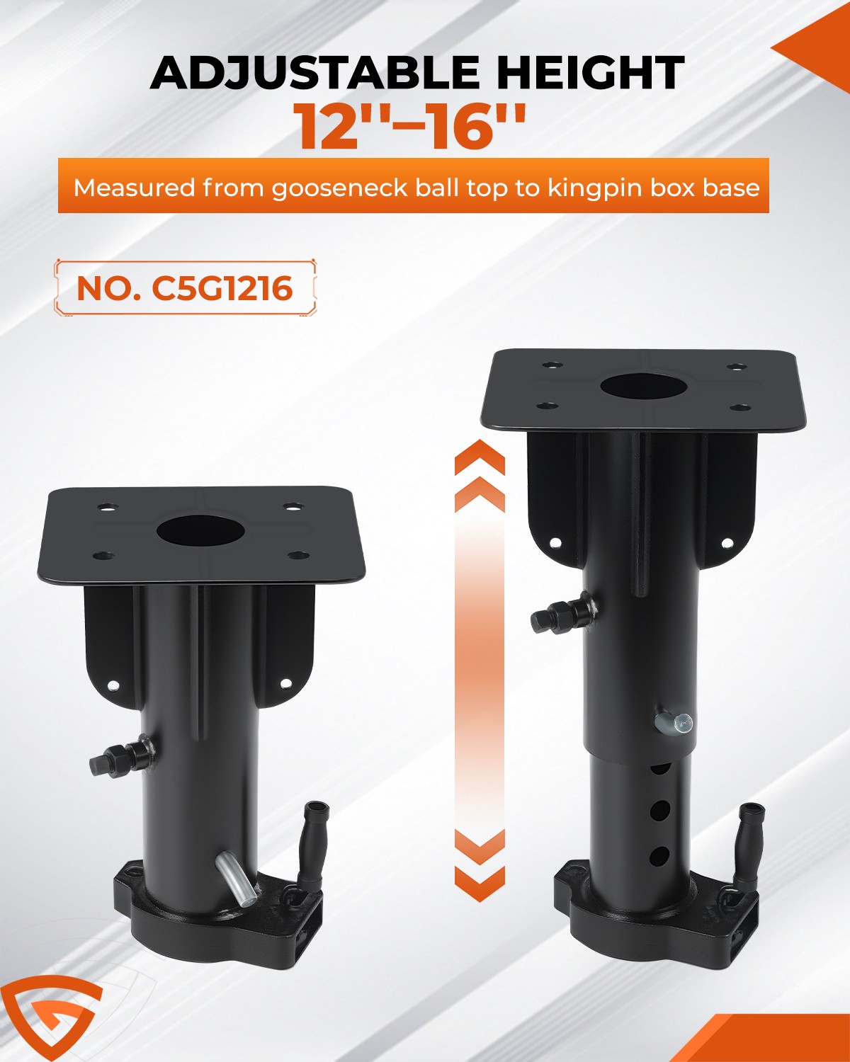 For Camper RV Trailer 12"-17" Fifth (5th) Wheel to Gooseneck Adapter Hitch