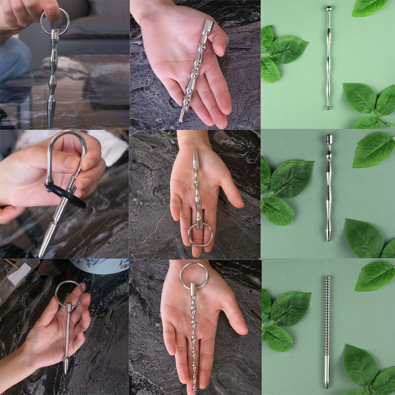 Male Stainless Steel Beads Long Urethral Plug Sounding Penis Plug Rod Enhancer