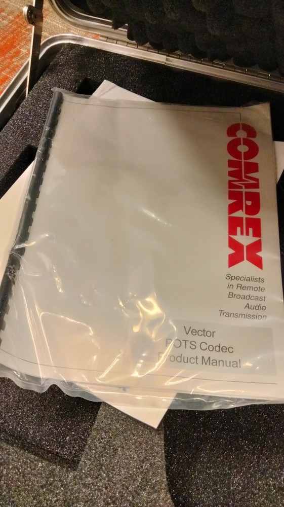 Comrex Vector POTS codec, AUDIO OVER TELE MIXER, plus power supply, and case.