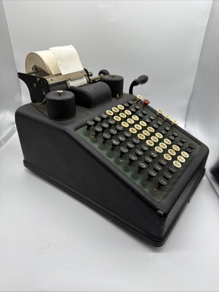 Vintage 1925 Burroughs Portable Adding Machine Register Keys Lever Work