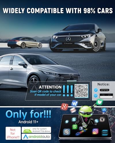 Jemluse Android Auto Wireless Adapter Factory Wired Android Auto Dongle - Black