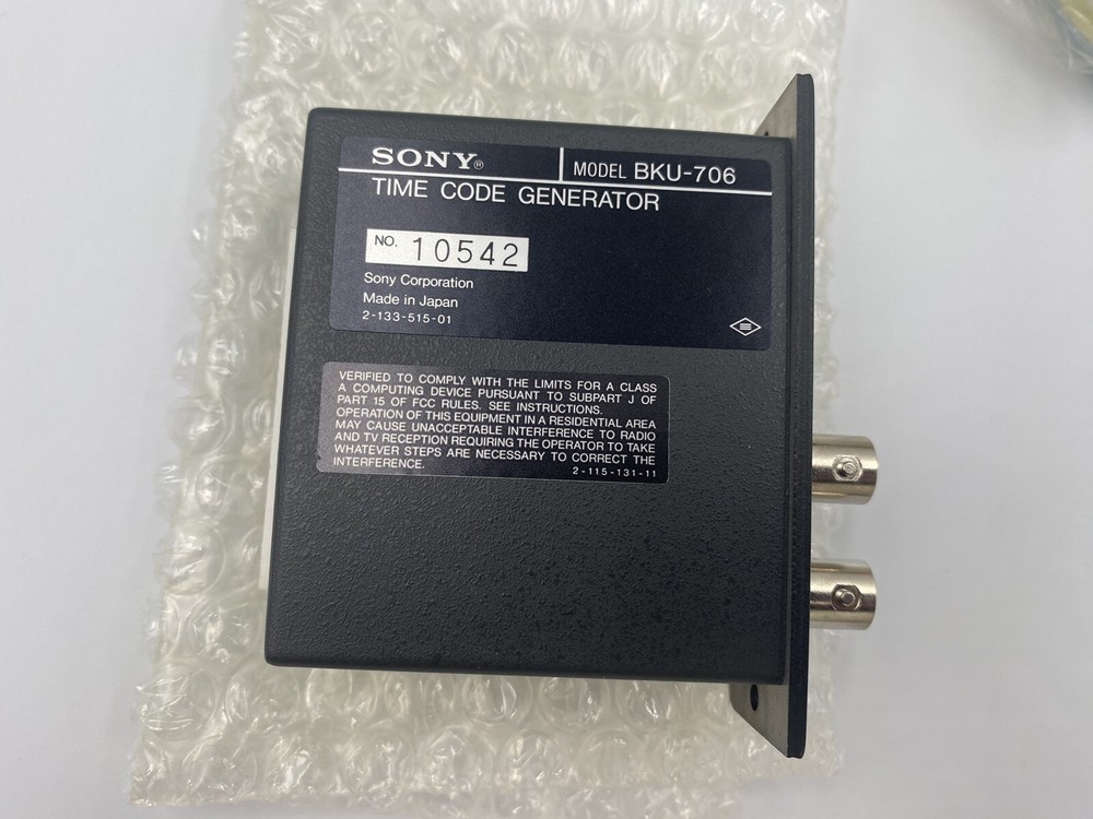 Sony BKU-706 Plug-in Timecode Generator NEW