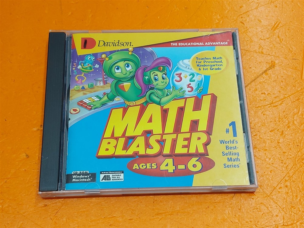 ⭐️⭐️⭐️⭐️⭐️ Davidson Math Blaster Ages 4-6 Grades PreK-1st CD-ROM WIN/MAC