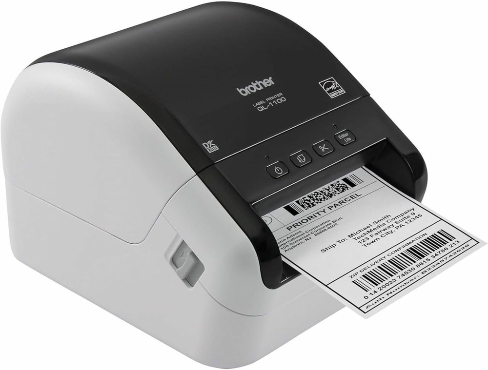 Brother QL-1100 Wide Format, Postage & Barcode Thermal Label Printer, White