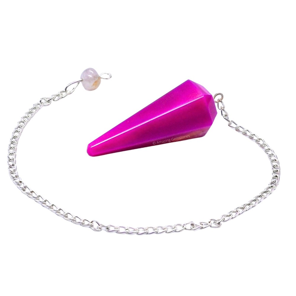 Pink Onyx Dowsing Crystal Pendulum