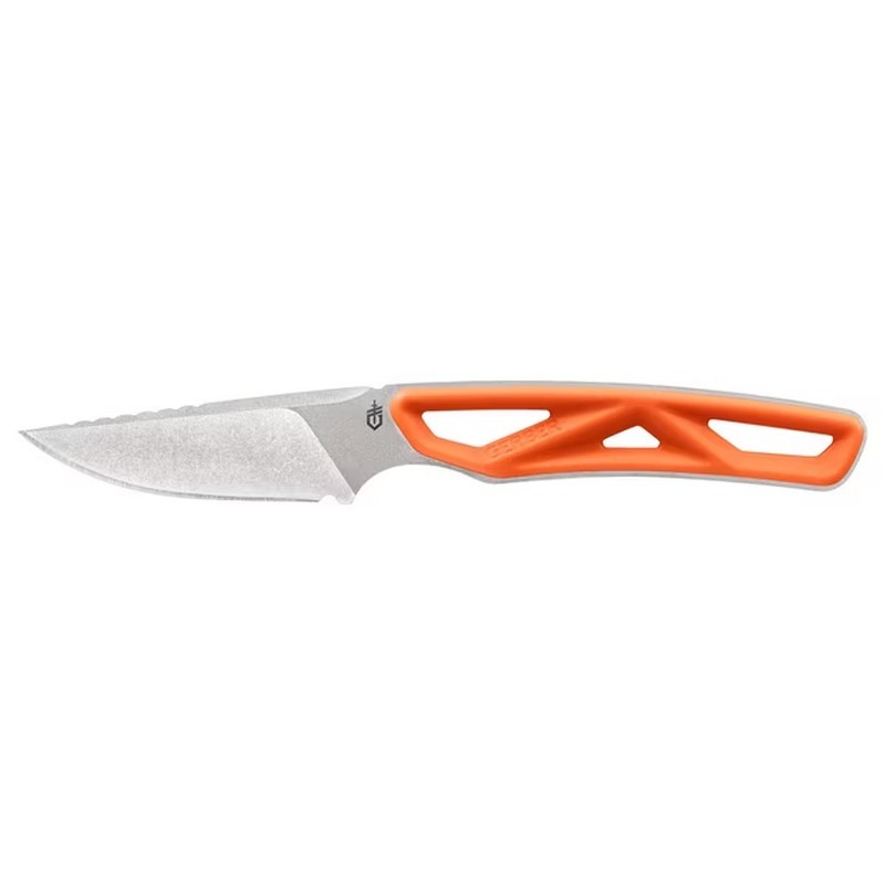 Exo-Mod Fixed Knife Caper Plain Edge Blade, Skeletonized Handle - Orange - Box