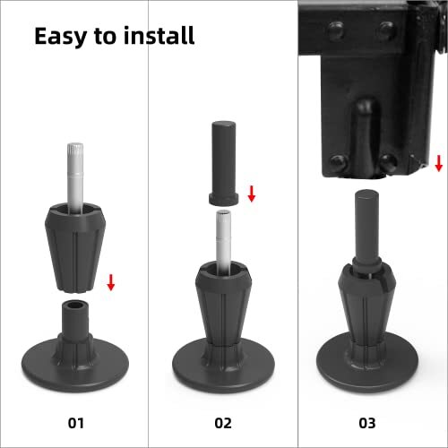 6Pcs Steel Stem Plastic Bed Frame Feet,Sturdy Bed Frame Legs for Replace