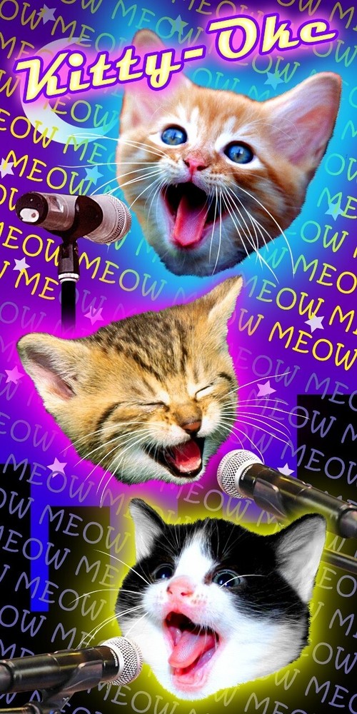 Kitty-Oke Beach Towel