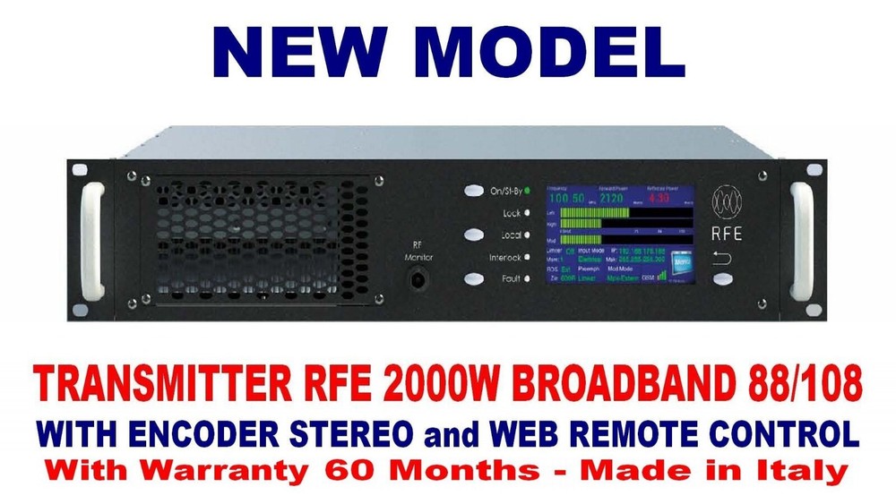 Broadcast Professional DSC 2000w FM Stereo Transmitter Wide Band 88/108MHz -NEW