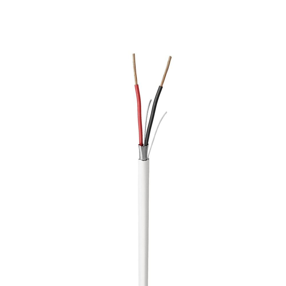 Voltive 22/2 Shielded Low Voltage Wire, Riser CL3R, White, 500ft
