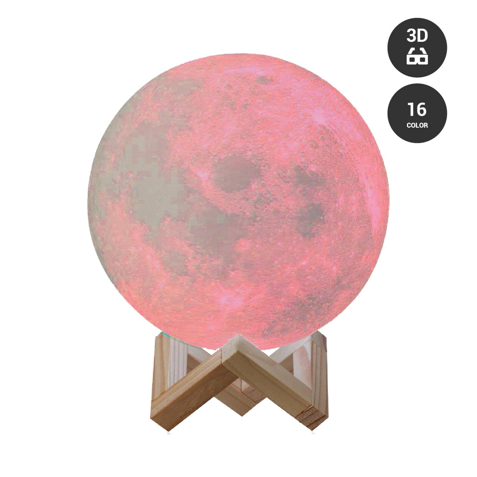 3D Moon Night Light Table Lamp USB Charging Remote Touch Control Home Decor Gift