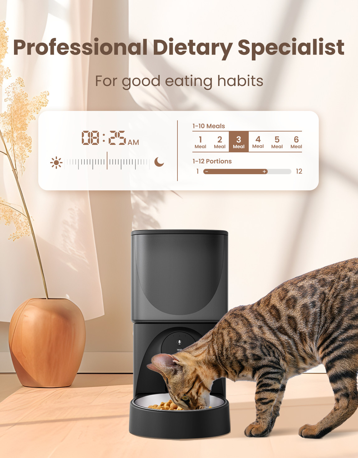 Automatic Cat Feeder Timed Cat Feeder with APP Control Dog Food Dispenser