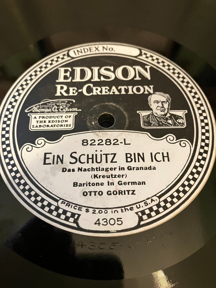 Edison Diamond Disc Record #82282 "Ein Schutz Bin Ich" Otto Goritz