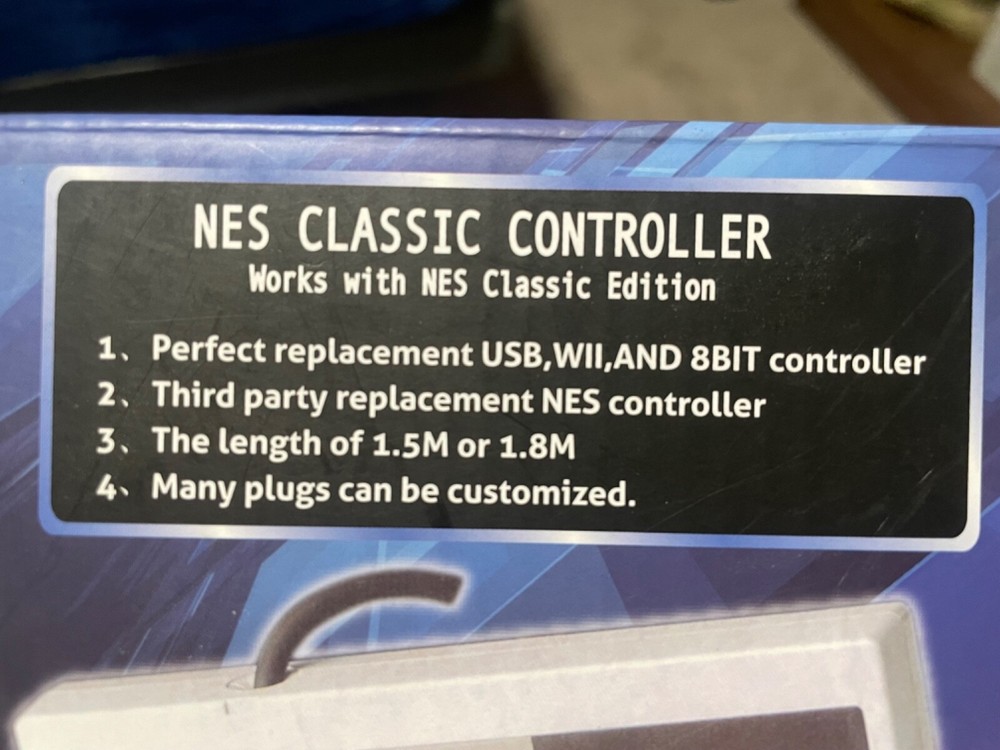 Generic Wired Nintendo NES Classic Controller for Original NES - NEW