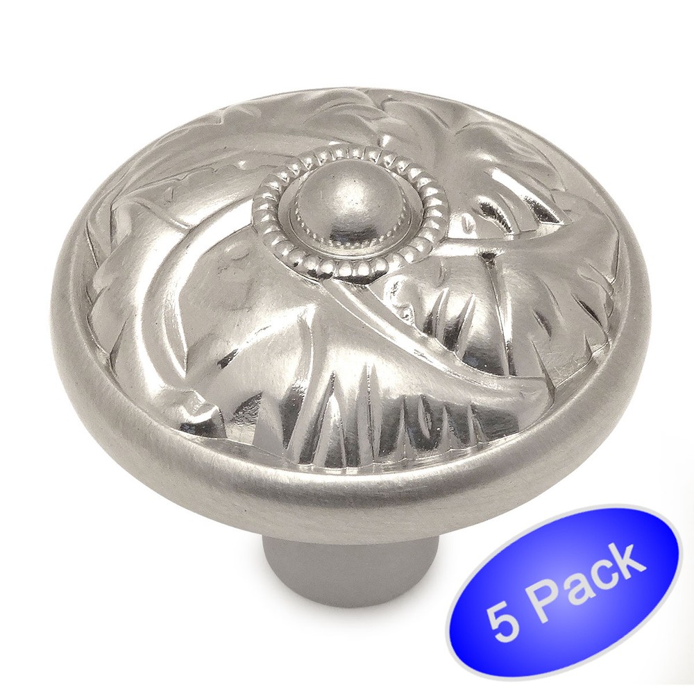 *5 Pack* Cosmas Satin Nickel Round Cabinet Knobs #10559SN