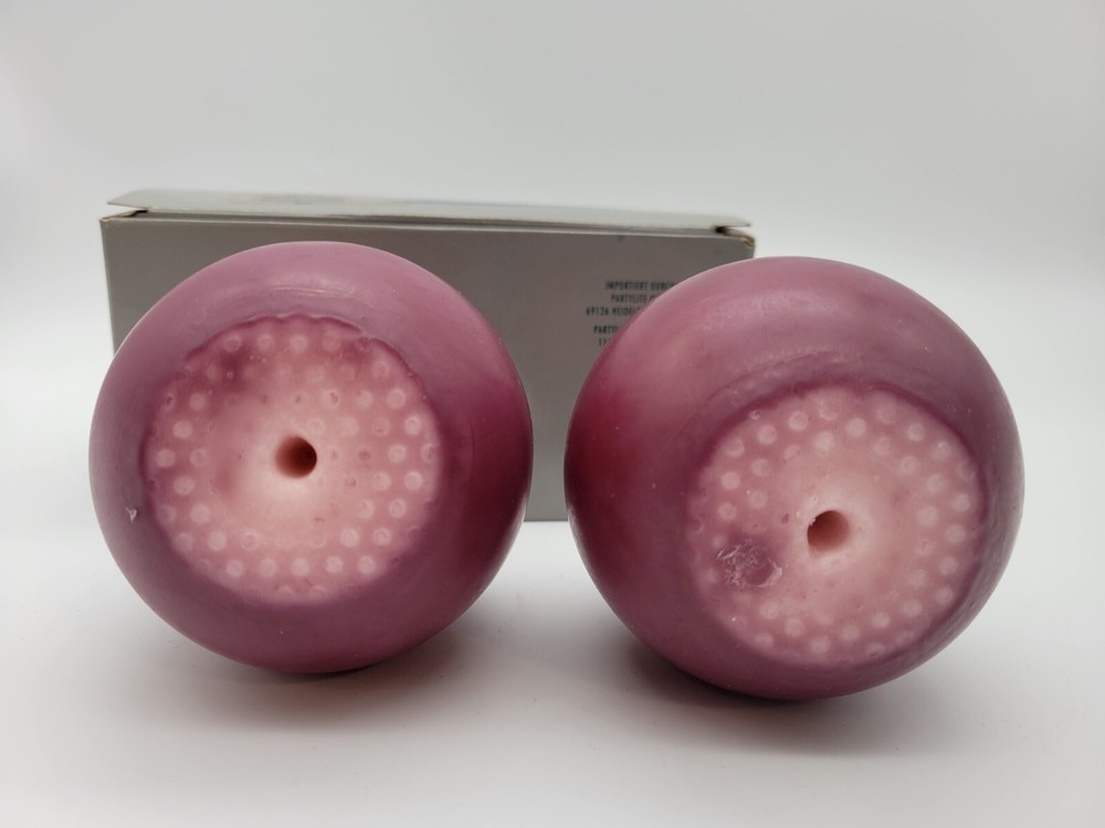 Partylite Raspberry Two Ball Candles 3"