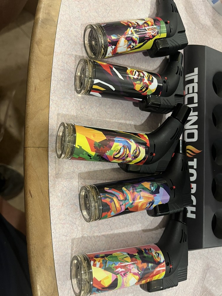 Techno torch lighter Full-size Torch Adjustable Flame Bob Marley Designs