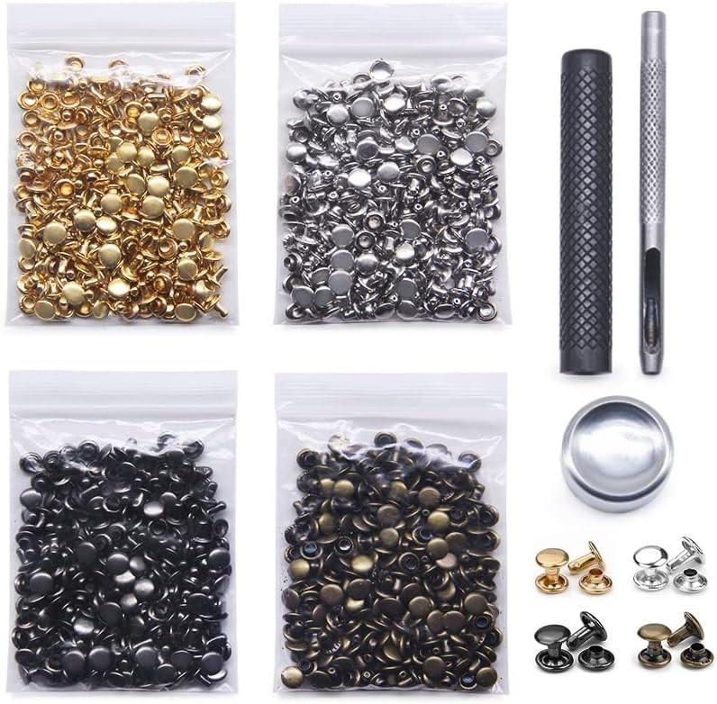 Comprehensive 400-Piece Leather Rivet Collection with Essential Fixing Tools