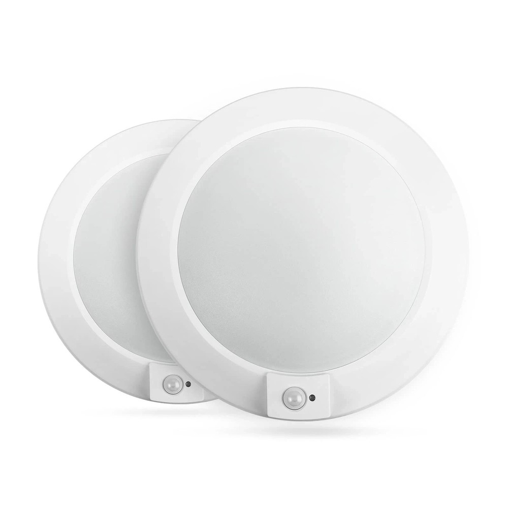 ECOELER PIR Motion Sensor Ceiling Light, 3CCT Selectable 2 - Pack, White