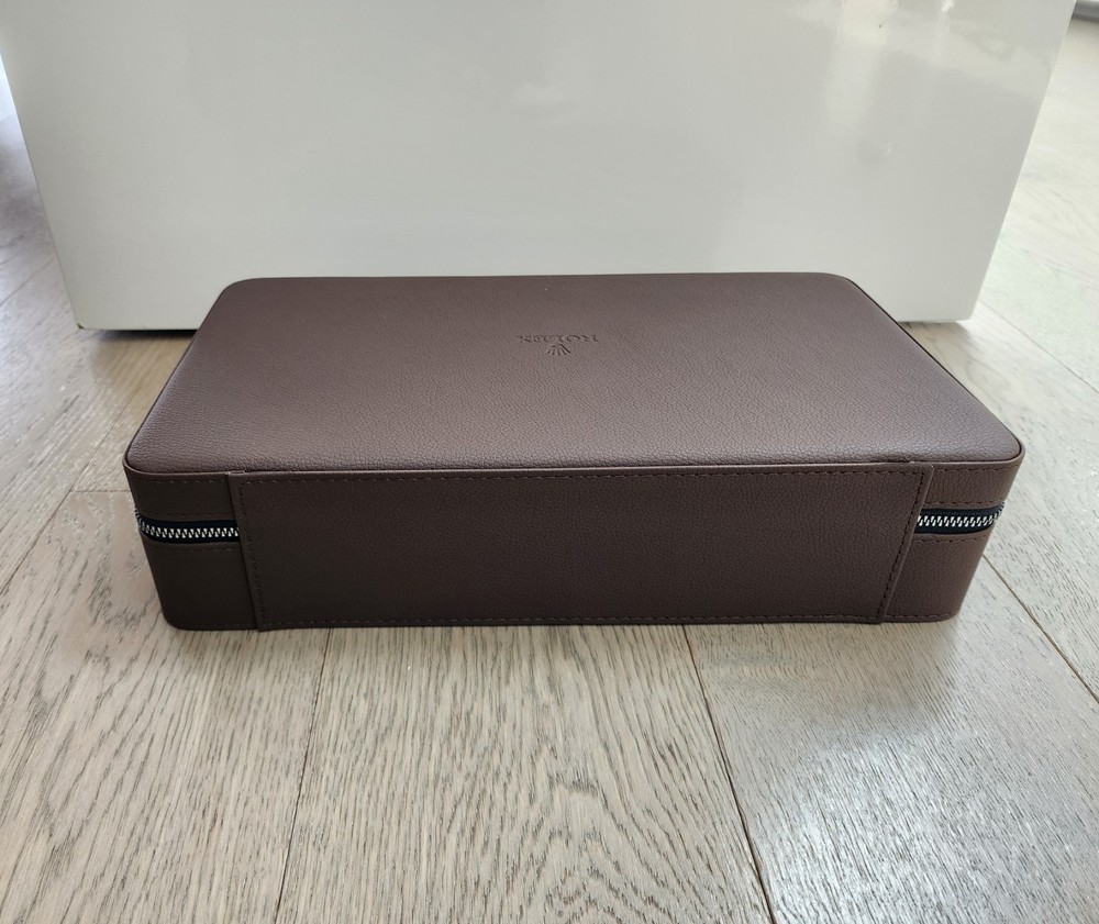 ROLEX BOX CASE HOLDER ORGANIZER STORAGE BROWN LEATHER