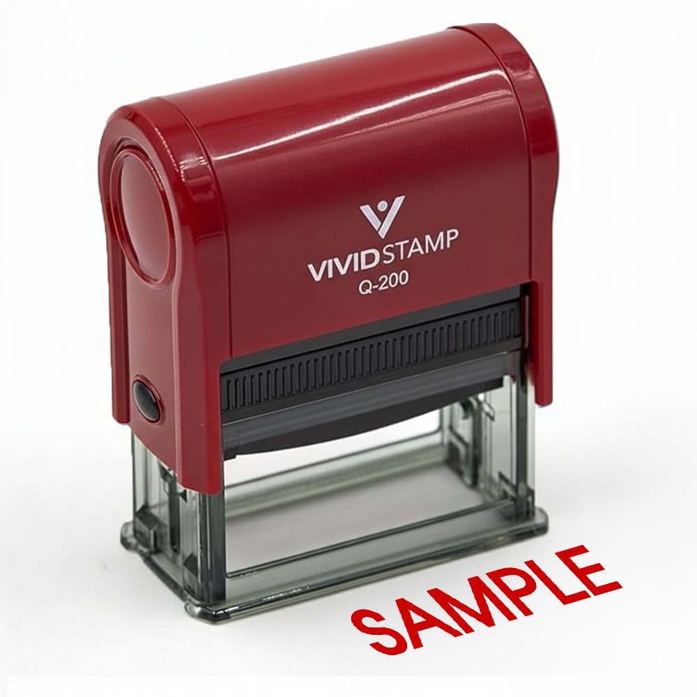 Medium Red Ink Sample Self Inking Rubber Stamp Office Document Supply Tool