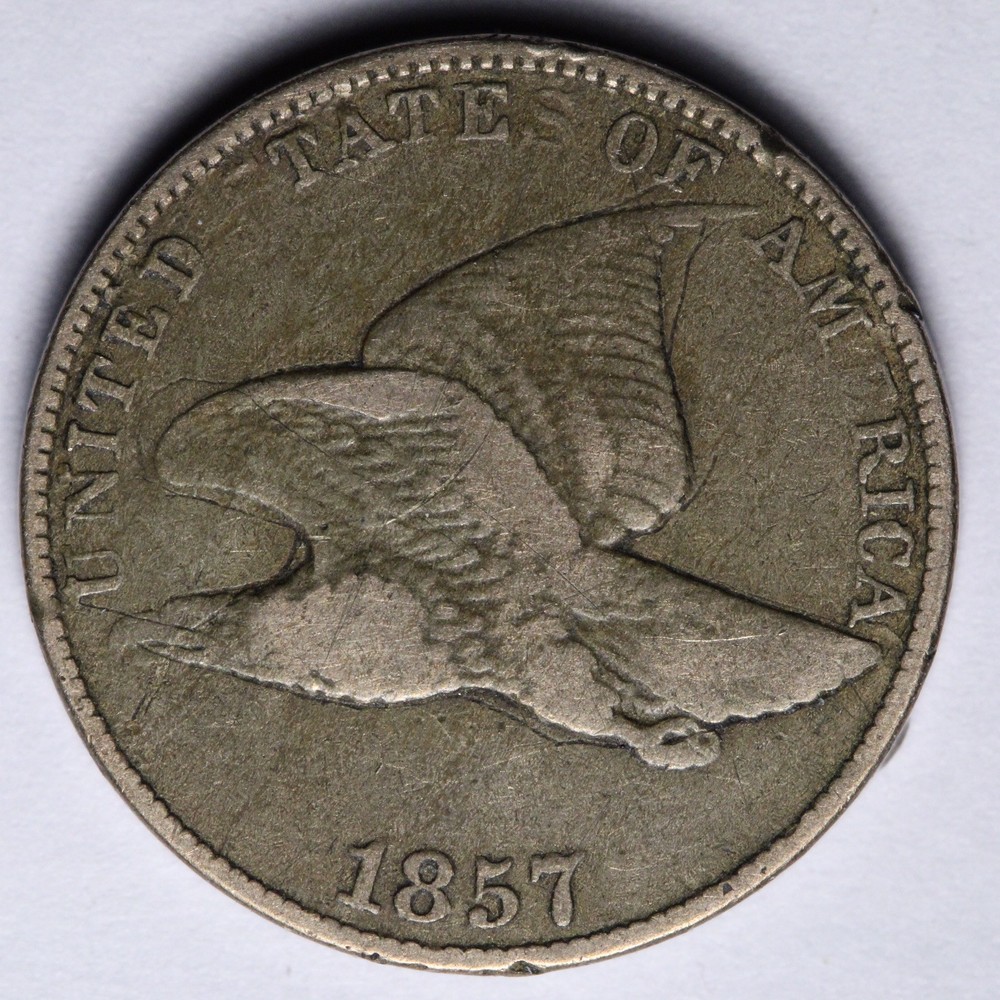1857 Flying Eagle Cent Penny VF E108 UWNM