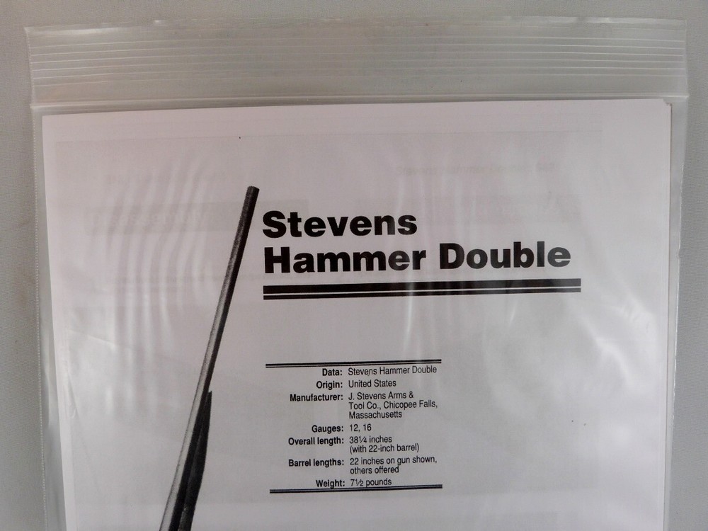 STEVENS HAMMER DOUBLE SHOTGUN BREAK DOWN INSTRUCTION KIT