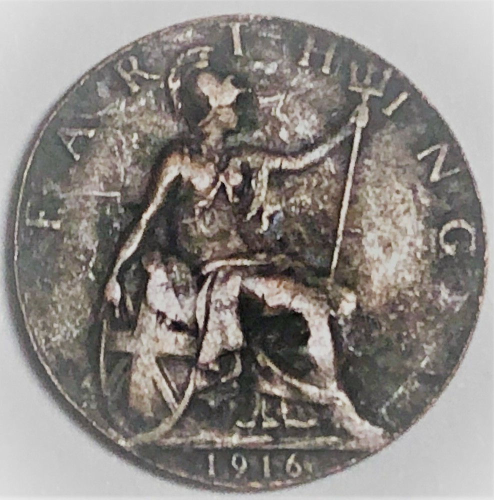 # C8557    GREAT BRITAIN     COIN,    FARTHING   1916