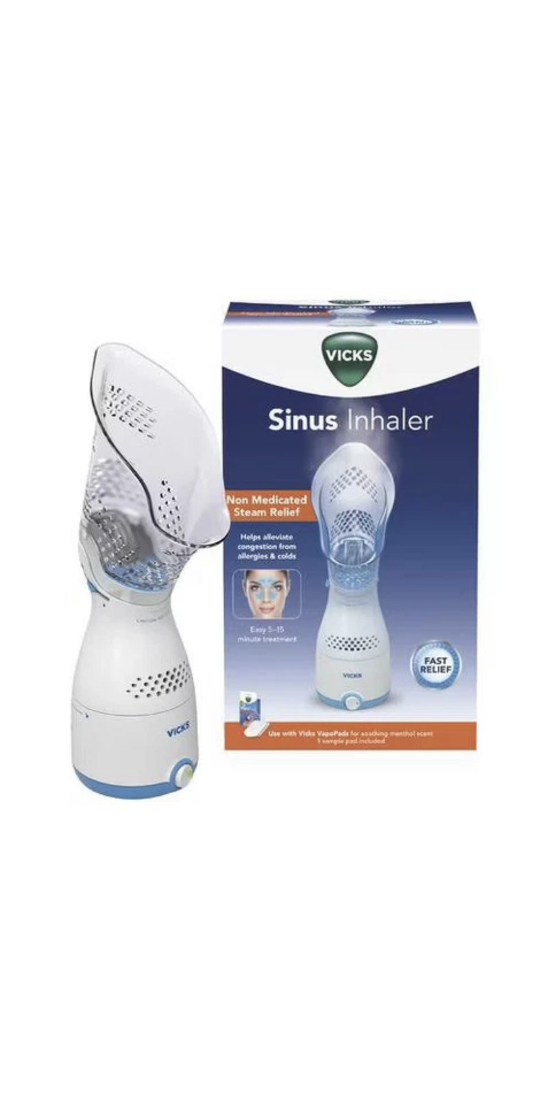 Vicks Personal Steam Inhaler with Variable Steam Control & Soft Mask -