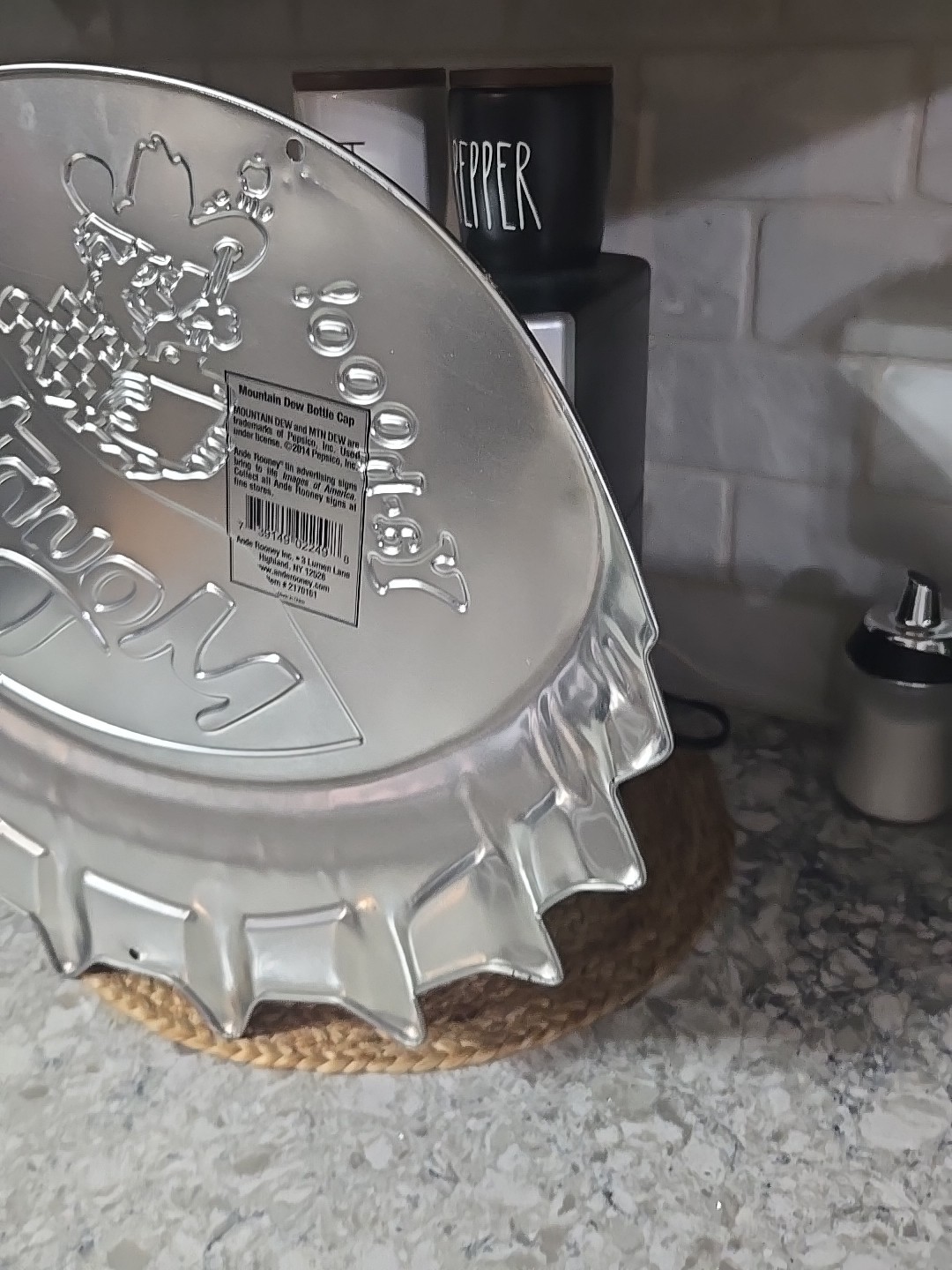 Mountain Dew Hillbilly Ya-Hoo embossed metal sign 18x19 used