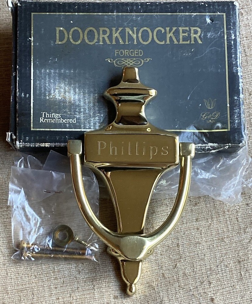 Things Remembered Solid Brass Hand Crafted Door Knocker “Phillips” Made In Spain
