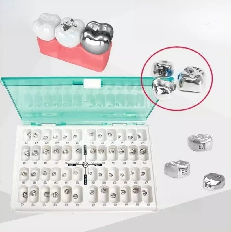 48 ASSORTED PRIMARY MOLAR STAINLESS STEEL CROWNS - COMPLETE KIT