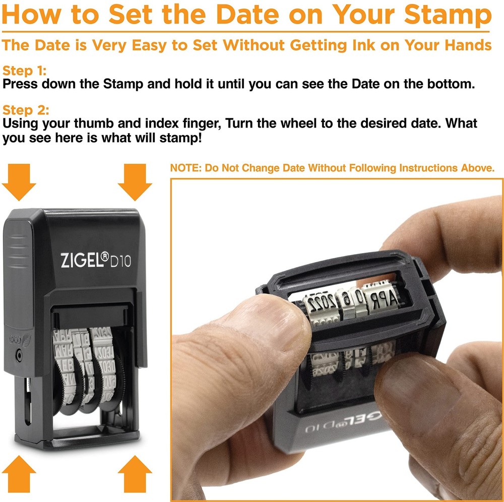 D10 Office Date Stamp - Self Inking Date Stamp - Red