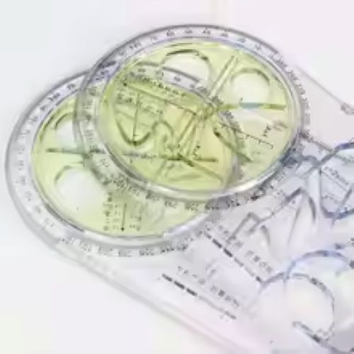 Rotary Multi-Function Geometry Ruler & Protractor | Precision Math Drawing Tool
