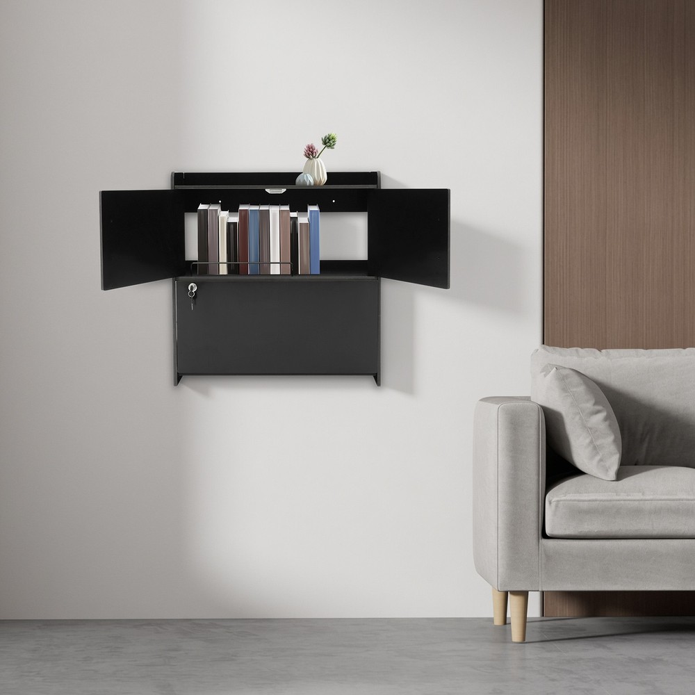 Wall Mounted Desk Cabinet Multifunctional Fold Down Laptop Table Folding Table