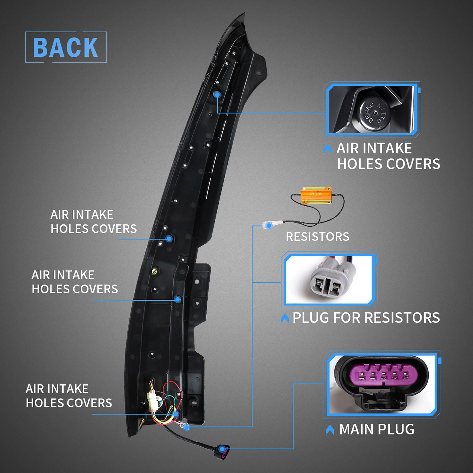 Pair FULL LED SMOKED Tail Lights For 2007-2014 Yukon Suburban Tahoe Plug & Play