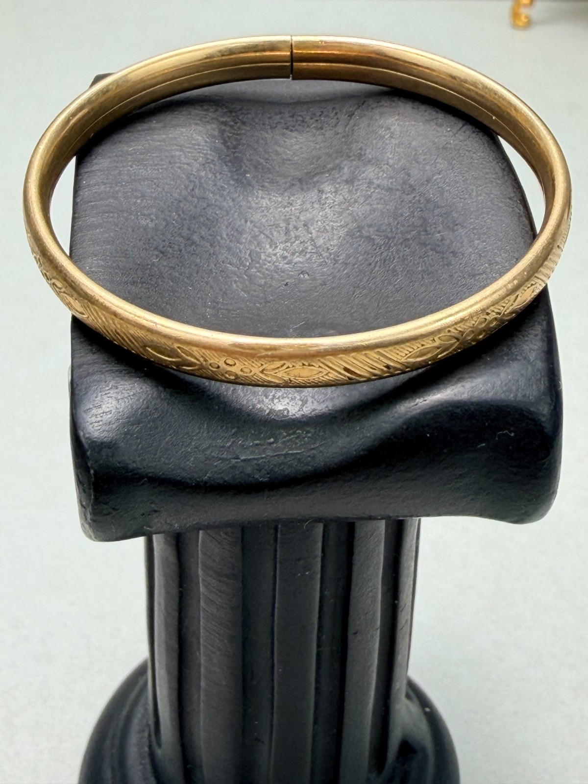 Antique Victorian Baby Bangle Bracle Gold Filled H Floral Engraved