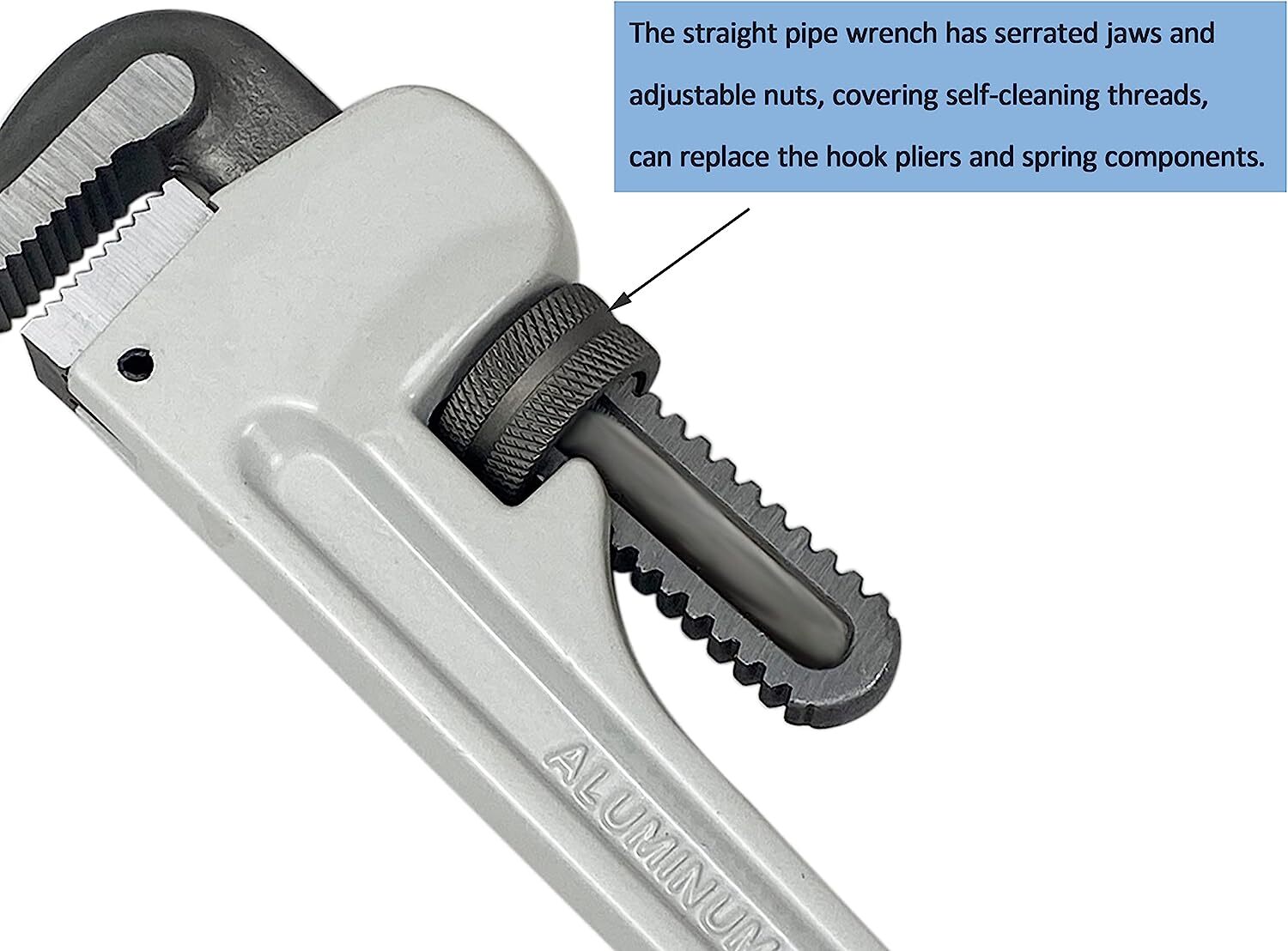 HFS(R) 18-Inch Heavy Duty Aluminum Straight Pipe Wrench 18-Inch Plumbing