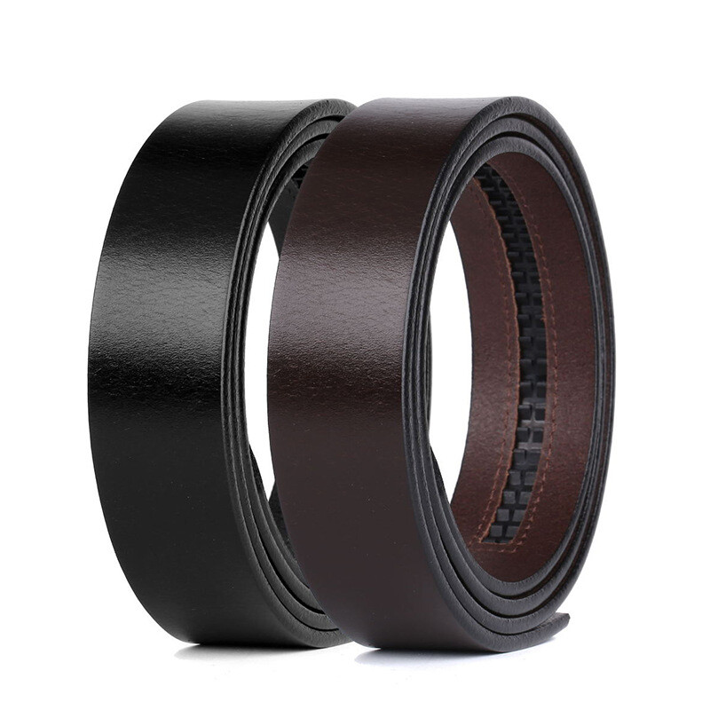 Replacement One Piece Genuine Leather Belt Automatic Strap Without Buckle 35mm