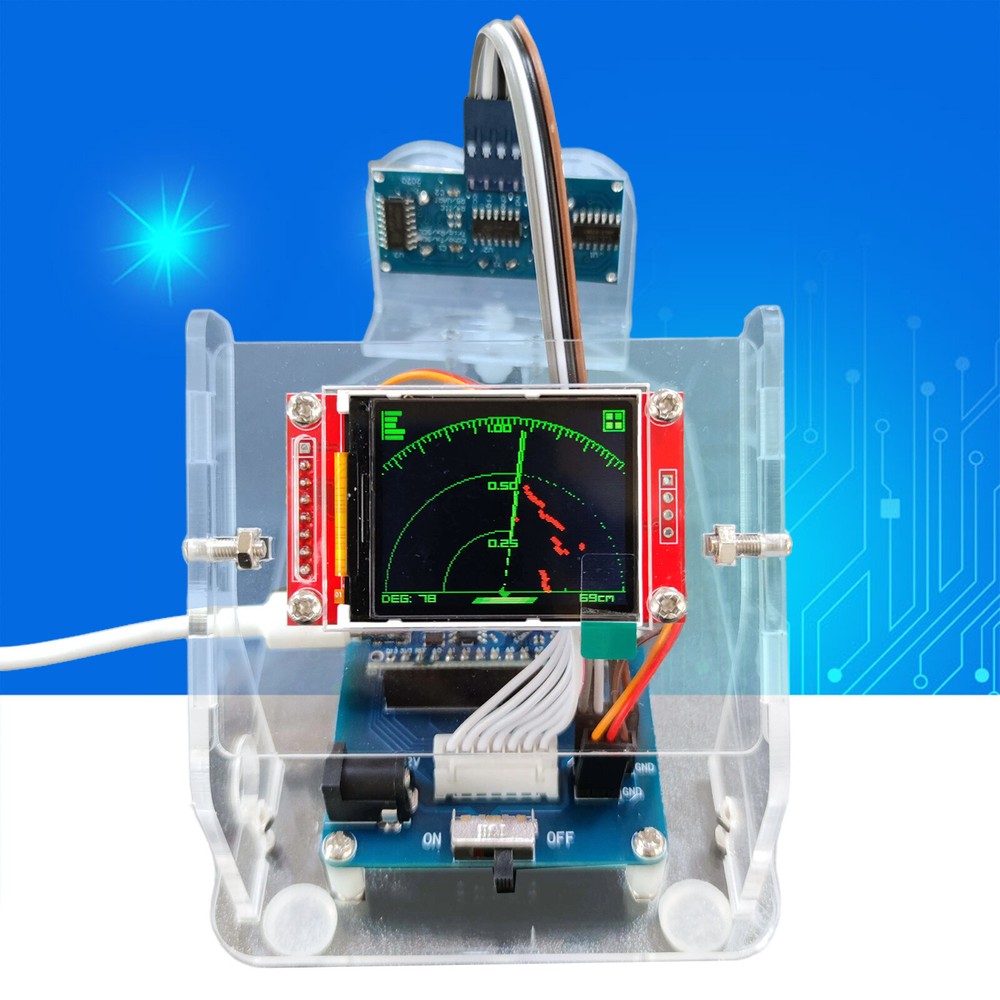 Mini Ultrasonic Radar Screen Display & 1M Motor Range for Arduino Starter Kit